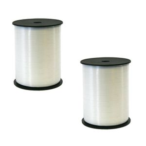 2x rollen cadeaulint/sierlint in de kleur wit 5 mm x 500 meter