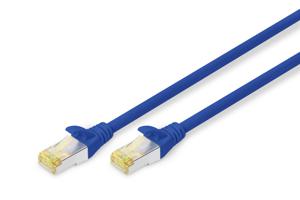 Digitus DK-1644-A-020/B RJ45 Netwerkkabel, patchkabel CAT 6A S/FTP 2.00 m Blauw Halogeenvrij, Verdraaide paren, Snagless, Vlambestendig 1 stuk(s)