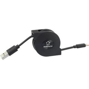 Renkforce USB-kabel USB 2.0 USB-A stekker, Apple Lightning stekker 0.80 m Zwart RF-4352330