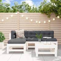 5-delige Loungeset massief grenenhout wit