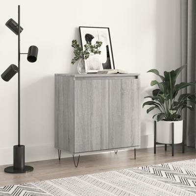 Dressoir 60x35x70 cm bewerkt hout grijs sonoma eikenkleurig