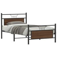 Bedframe zonder matras bewerkt hout bruin eikenkleur 100x200 cm