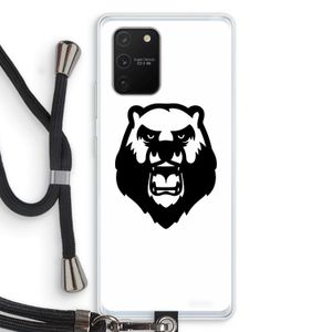 Angry Bear (white): Samsung Galaxy S10 Lite Transparant Hoesje met koord