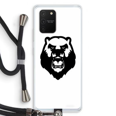 Angry Bear (white): Samsung Galaxy S10 Lite Transparant Hoesje met koord