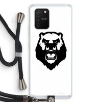 Angry Bear (white): Samsung Galaxy S10 Lite Transparant Hoesje met koord
