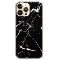 iPhone 13 Pro Max siliconen hoesje - Marmer zwart