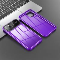 Voor iPhone 11 JOYROOM Zhizhen Series PC + gehard glas beschermhoes (paars)