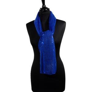 Pailletten sjaal - Blauw - Disco - Glitter - Blauwen Toppers Dames verkleed/carnaval accessoires