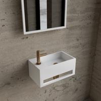 Fonteinset BWS Solid Surface Met Handdoekhouder Links Wit Goud Boss & Wessing
