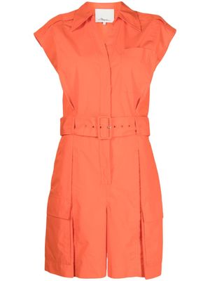3.1 Phillip Lim combishort ceinturée à design sans manches - Orange