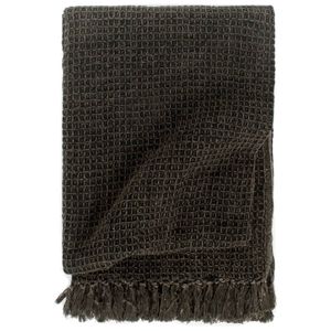 VidaXL Plaid 160x210 cm katoen antraciet en bruin