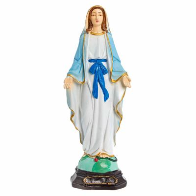 Beeld van Heilige Maria Miraculeuse - Handgeschilderd (28 cm)
