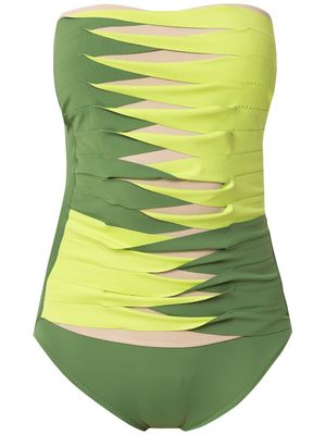 Amir Slama sleeveless printed swimsuit - Vert