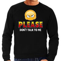 Funny emoticon sweater Please dont talk to me zwart heren - thumbnail