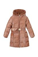 Le Chic winter winterjas meisjes - bruin/rood - Bodhi - furry tas