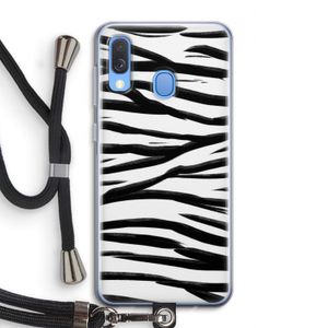 Zebra pattern: Samsung Galaxy A40 Transparant Hoesje met koord