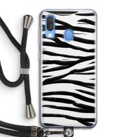 Zebra pattern: Samsung Galaxy A40 Transparant Hoesje met koord