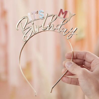 Diadeem It&apos;s my Birthday Pastel & Gold