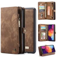 CaseMe-008 afneembare multifunctionele horizontale Flip lederen draagtas met kaartsleuf & houder & rits portemonnee & fotolijstjes voor Galaxy A50 (br