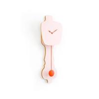 KLOQ Kleine Wandklok in Perzik Pastel & Neon Oranje