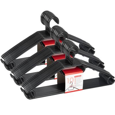 Kledinghangers SORTED - 30x stuks - kunststof - zwart - B40 cm - draaibare haak