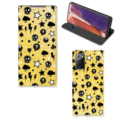 Mobiel BookCase Samsung Galaxy Note20 Punk Geel Mobiel BookCase Samsung Galaxy Note20 Punk Geel