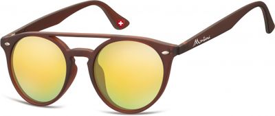 Montana zonnebril unisex panto matbruin/geel (MS49)