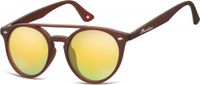 Montana zonnebril unisex panto matbruin/geel (MS49) - thumbnail