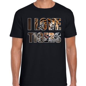 I love tigers / tijgers diere t-shirt zwart heren