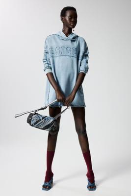 Kort sweatshirtjurk - BLUE - M