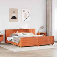 Bedframe zonder matras massief grenenhout wasbruin 180x200 cm