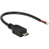 Delock USB-kabel USB 2.0 USB-micro-B stekker, Open kabeleinde 0.1 m Zwart 82697