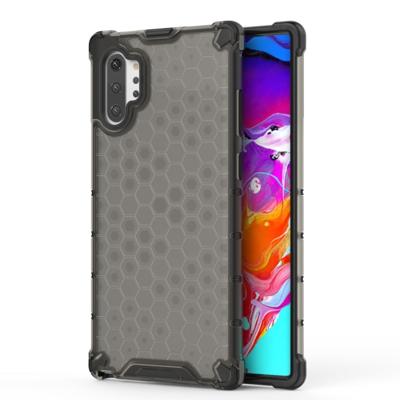 Schokbestendige honingraat PC + TPU Case voor Galaxy Note 10 + (zwart)