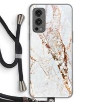 Goud marmer: OnePlus Nord 2 5G Transparant Hoesje met koord