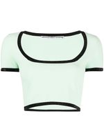 Alexander Wang t-shirt crop à bords contrastants - Vert Alexander Wang t-shirt crop à bords contrastants - Vert