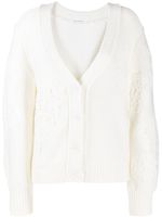 Cecilie Bahnsen cardigan en laine à col v - Blanc