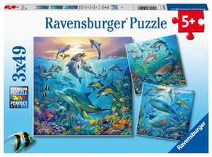 Ravensburger puzzel  3 x 49 stukjes dieren in de oceaan