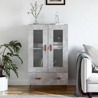 Hoge kast 69,5x31x115 cm bewerkt hout betongrijs - thumbnail