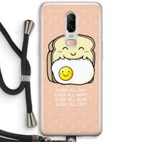 Sleep All Day: OnePlus 6 Transparant Hoesje met koord