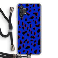 Blue Leopard: Samsung Galaxy A32 5G Transparant Hoesje met koord Blue Leopard: Samsung Galaxy A32 5G Transparant Hoesje met koord
