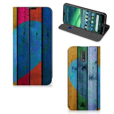 Nokia 2.3 Book | Wallet Case | Wood Heart - Cadeau voor je Vriend