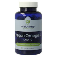 Vegan omega 3 1000 triglyceriden 300 DHA 100 EPA 90 Softgels