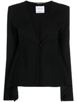 Blumarine blazer drapé à simple boutonnage - Noir Blumarine blazer drapé à simple boutonnage - Noir