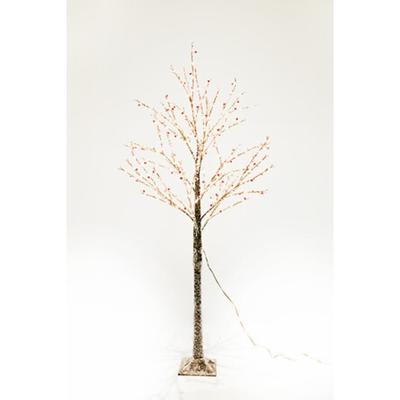 Feeric Christmas Lichtboom - bruin - 90 cm - 120 led lichtjes - warm wit - met besjes