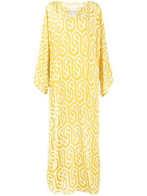Bambah robe-caftan à motif géométrique - Jaune
