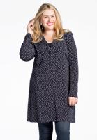 Yoek Lange blazer DOTS | Blauw | Maat Plus Yoek Lange blazer DOTS | Blauw | Maat Plus