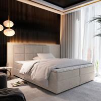 2dekans Opberg Boxspring Levi 180 x 200 Creme [Schade bodemplaat box + schade achterkant hoofdbord]