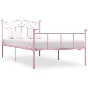 Bedframe metaal roze 90x200 cm