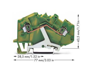 WAGO 780-607 Aardingsklem 5 mm Spanveer Toewijzing: Terre Groen, Geel 50 stuk(s)