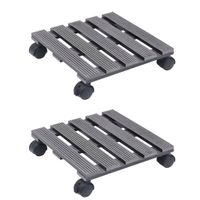 VidaXL Plantentrolleys 2 st 30x30x7,5 cm hkc grijs
